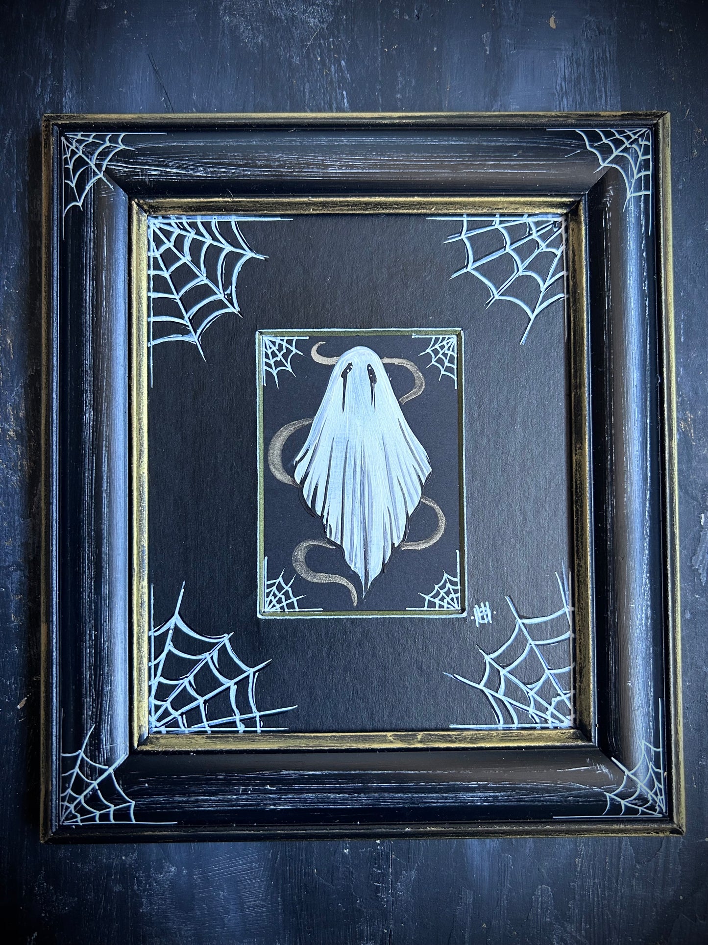 Original Framed Acrylic Painting - Cobweb Ghost