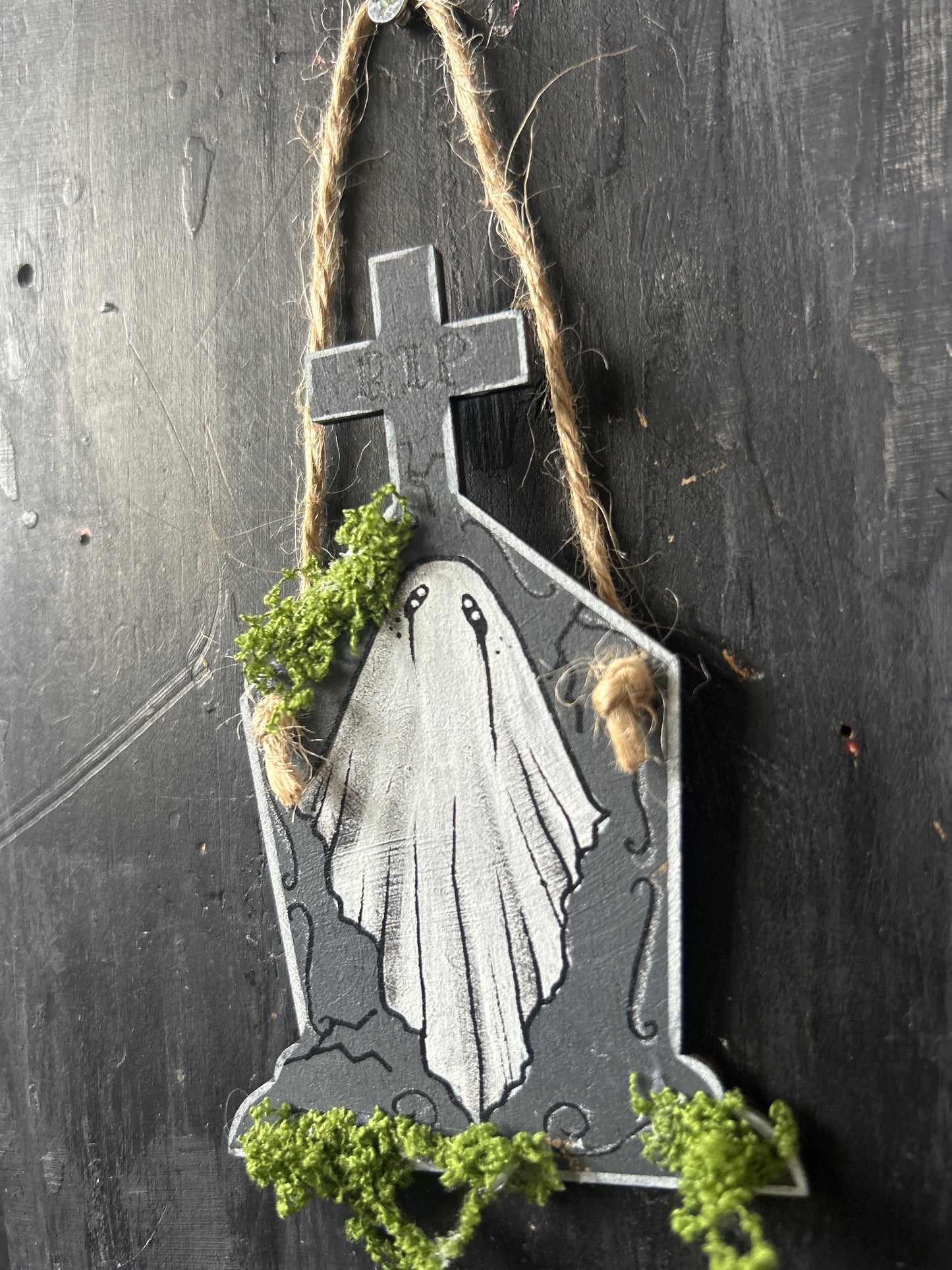 Hand Painted Tombstone Plaque