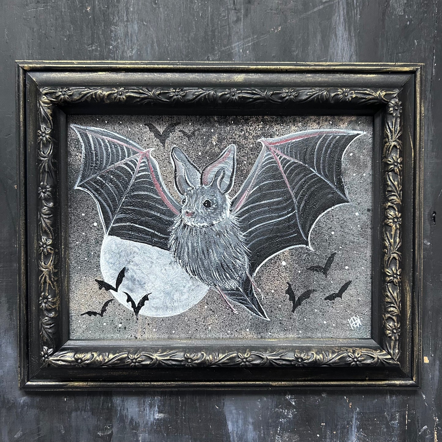 Original Framed Acrylic Painting - Bat