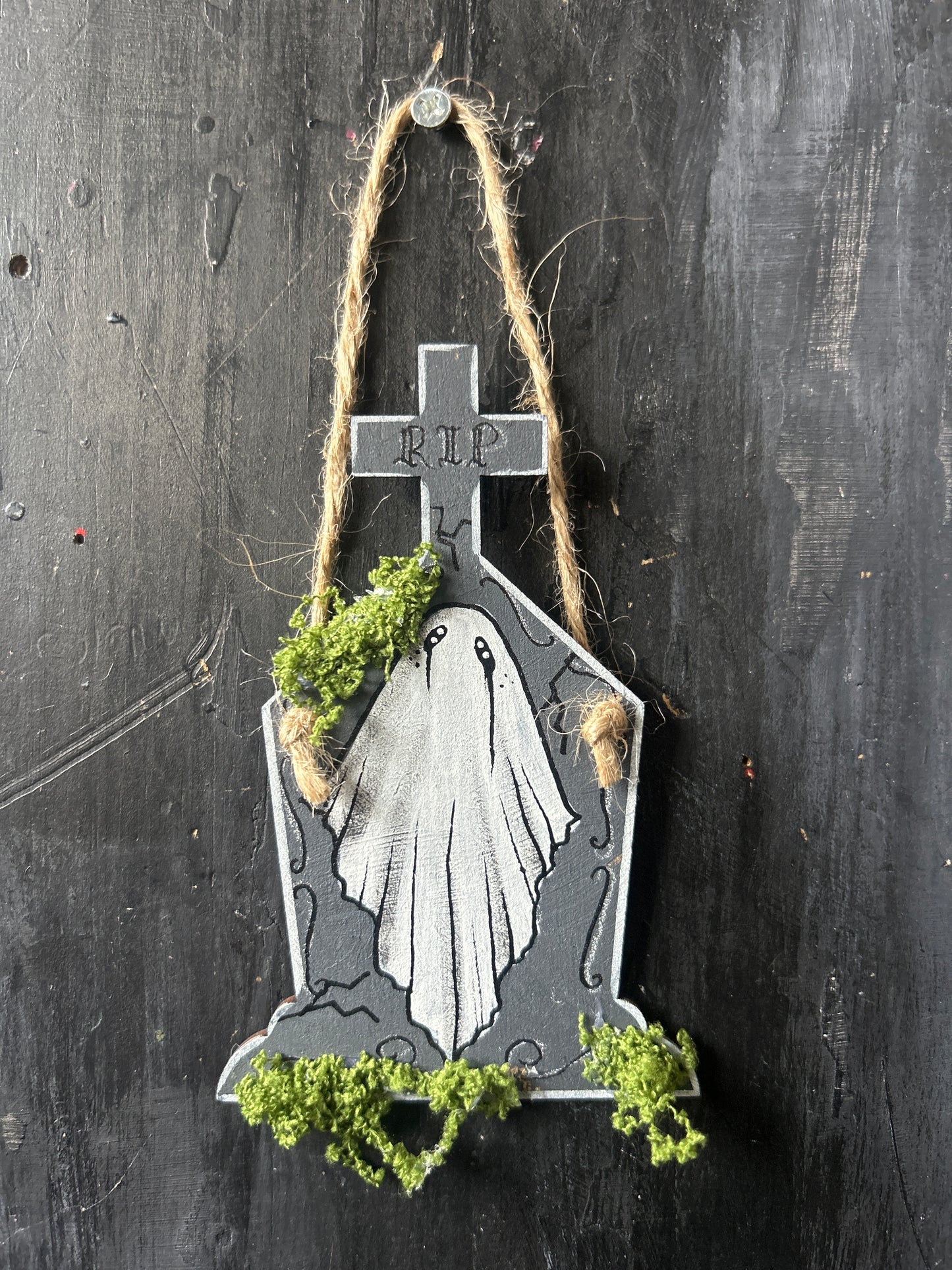 Hand Painted Tombstone Plaque