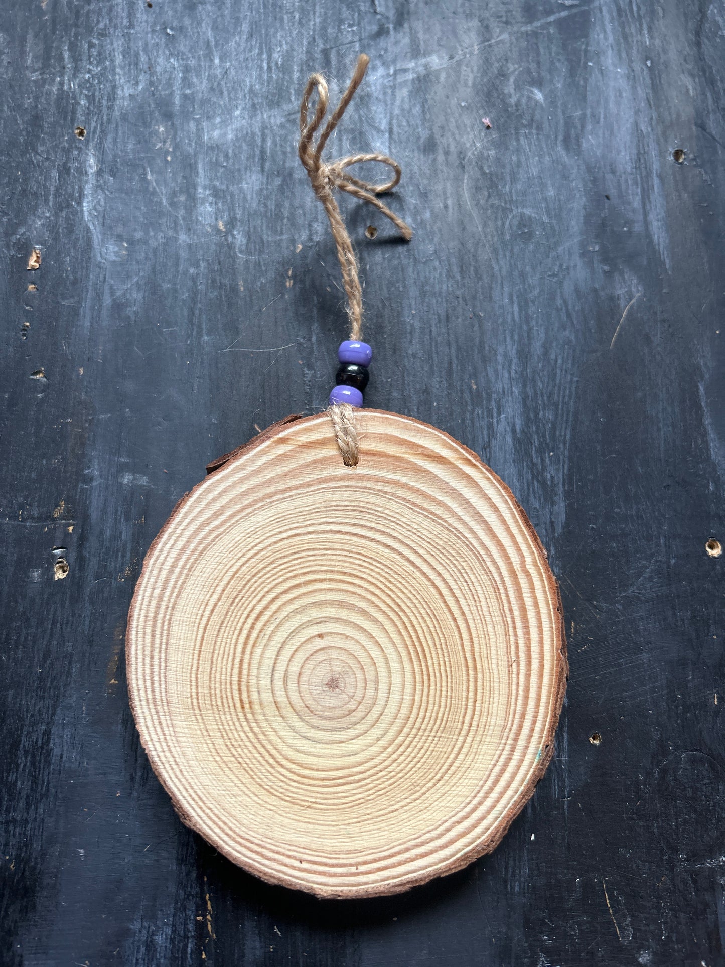 Large Hand Painted Wood Slice