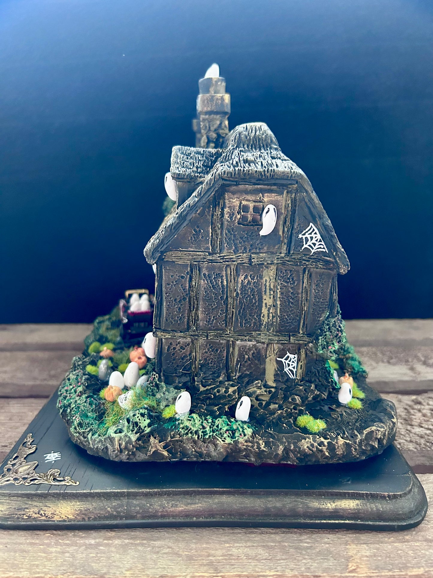 Large Upcycled Haunted House Ornament