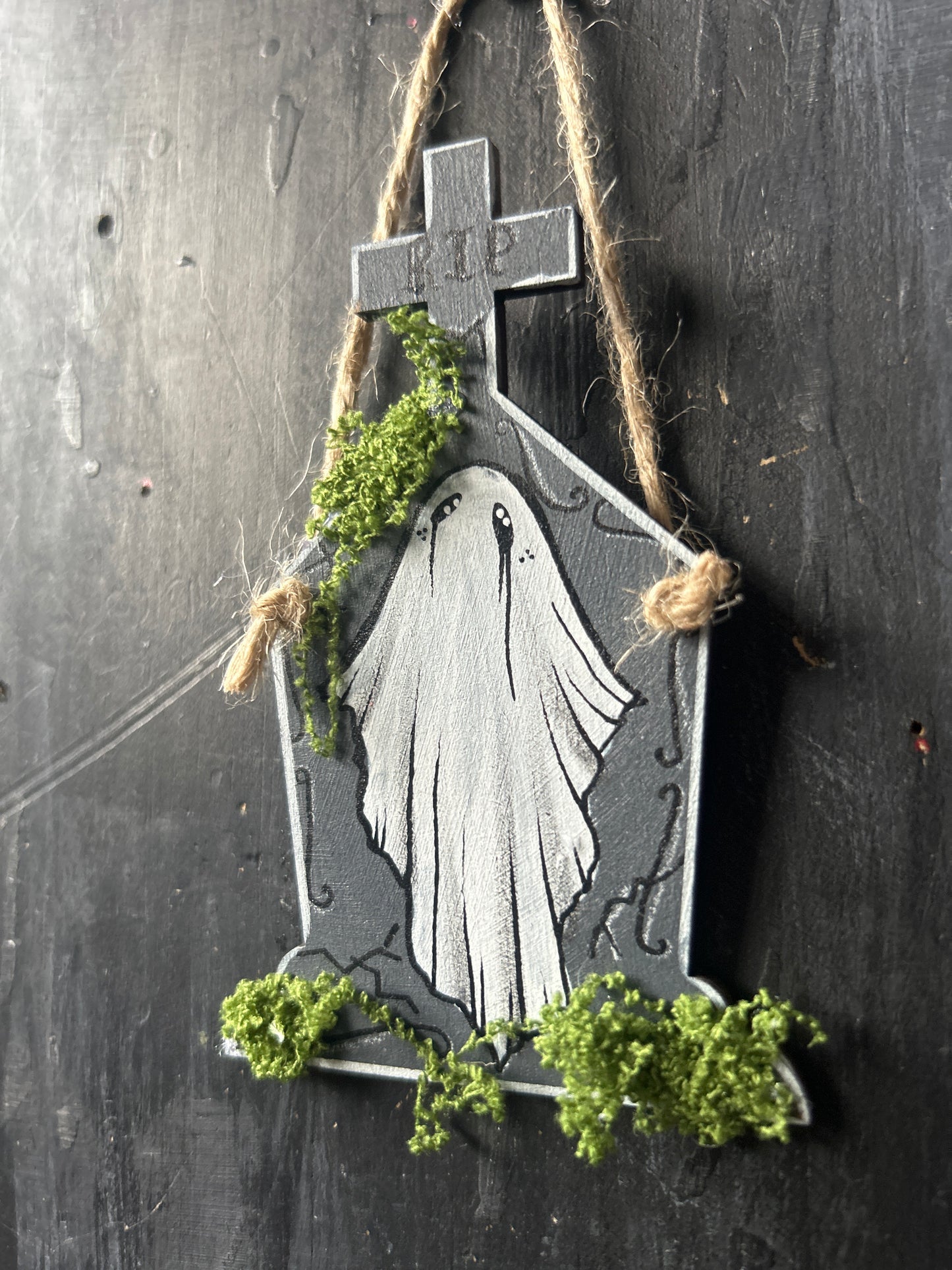 Hand Painted Tombstone Plaque