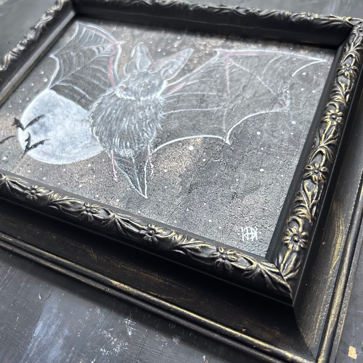 Original Framed Acrylic Painting - Bat