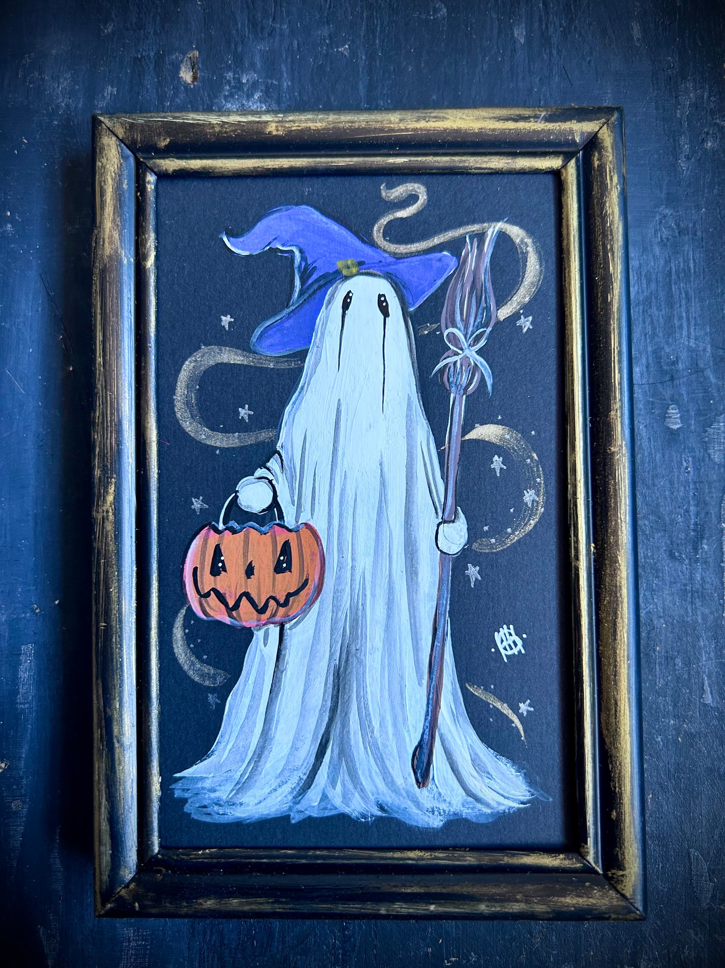 Original Framed Acrylic Painting - Witchy Ghost