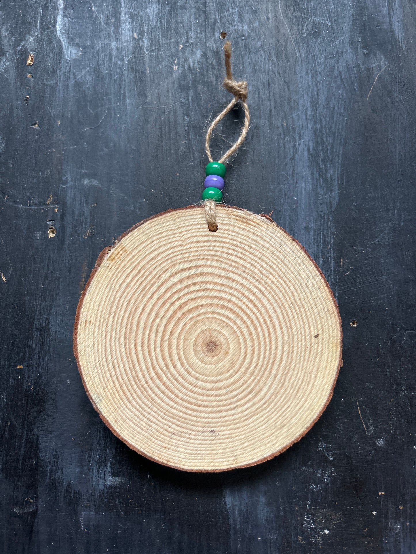 Large Hand Painted Wood Slice