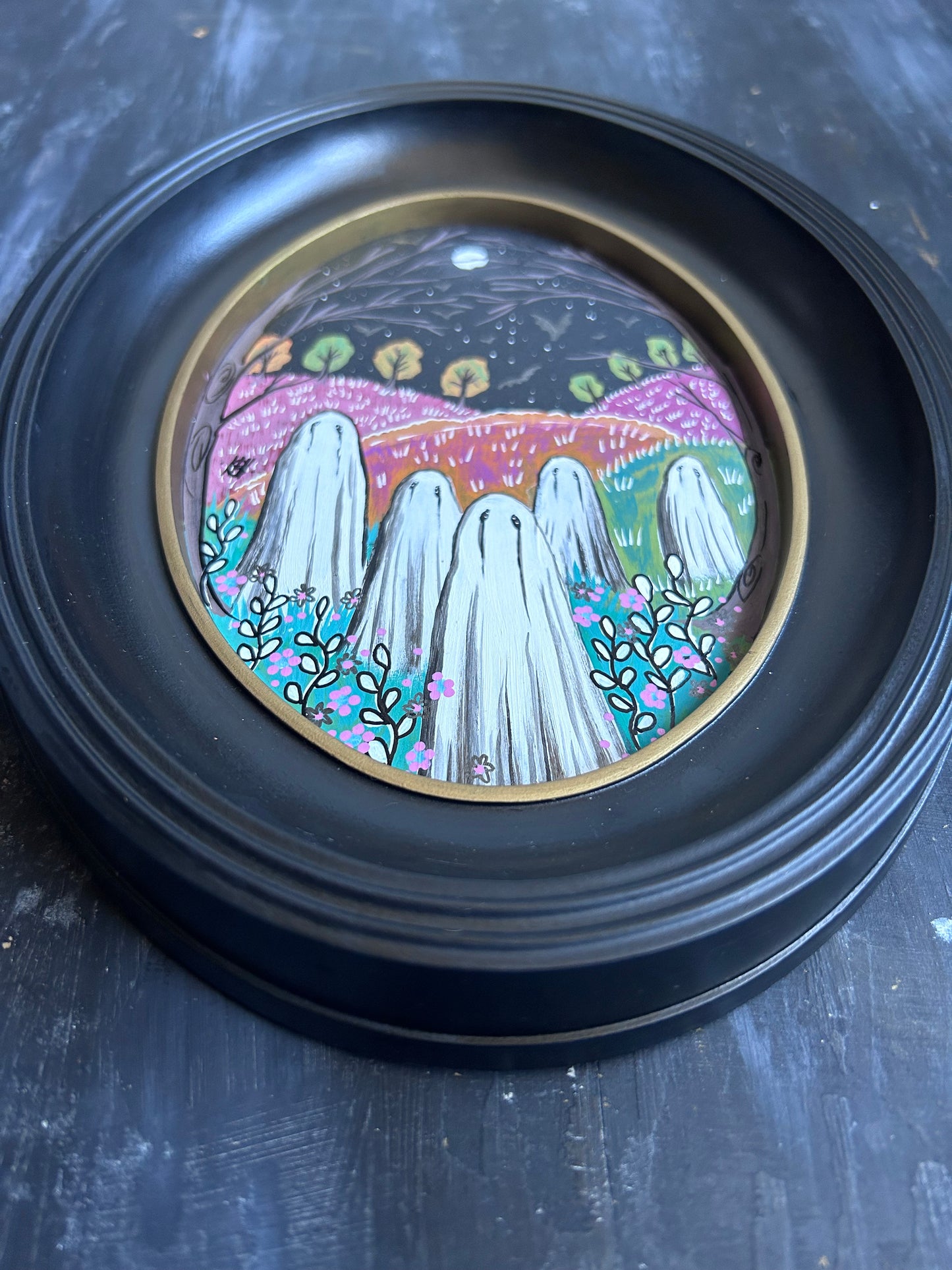 Original Framed Acrylic Painting - Oval