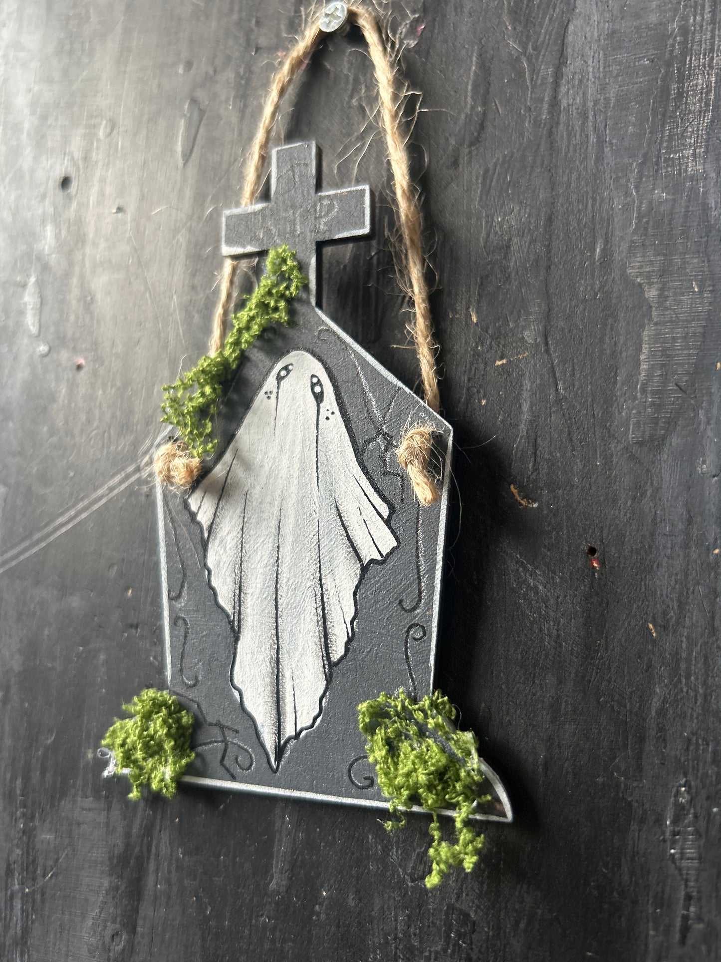 Hand Painted Tombstone Plaque