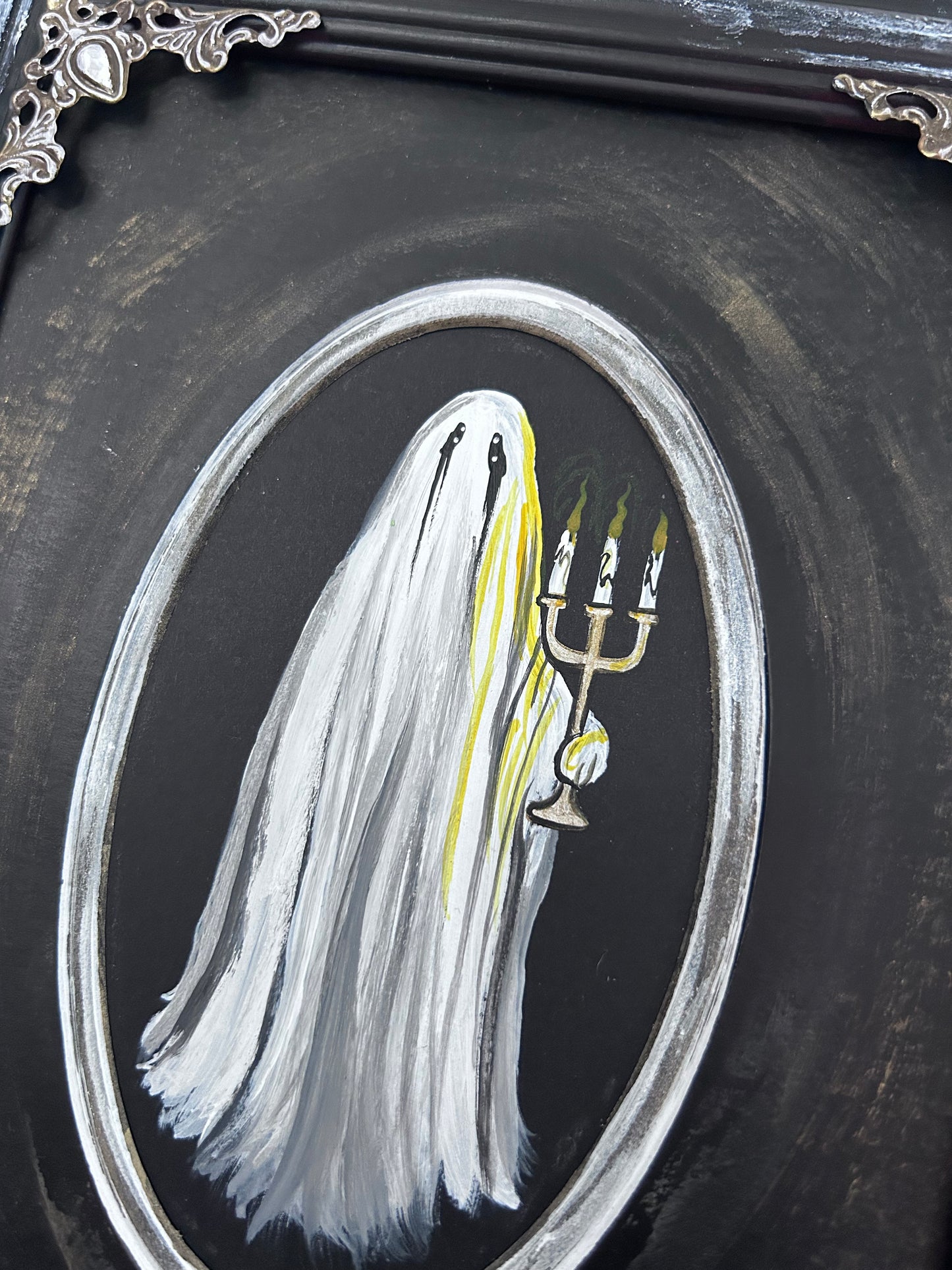 Original Framed Acrylic Painting - Candle Ghost