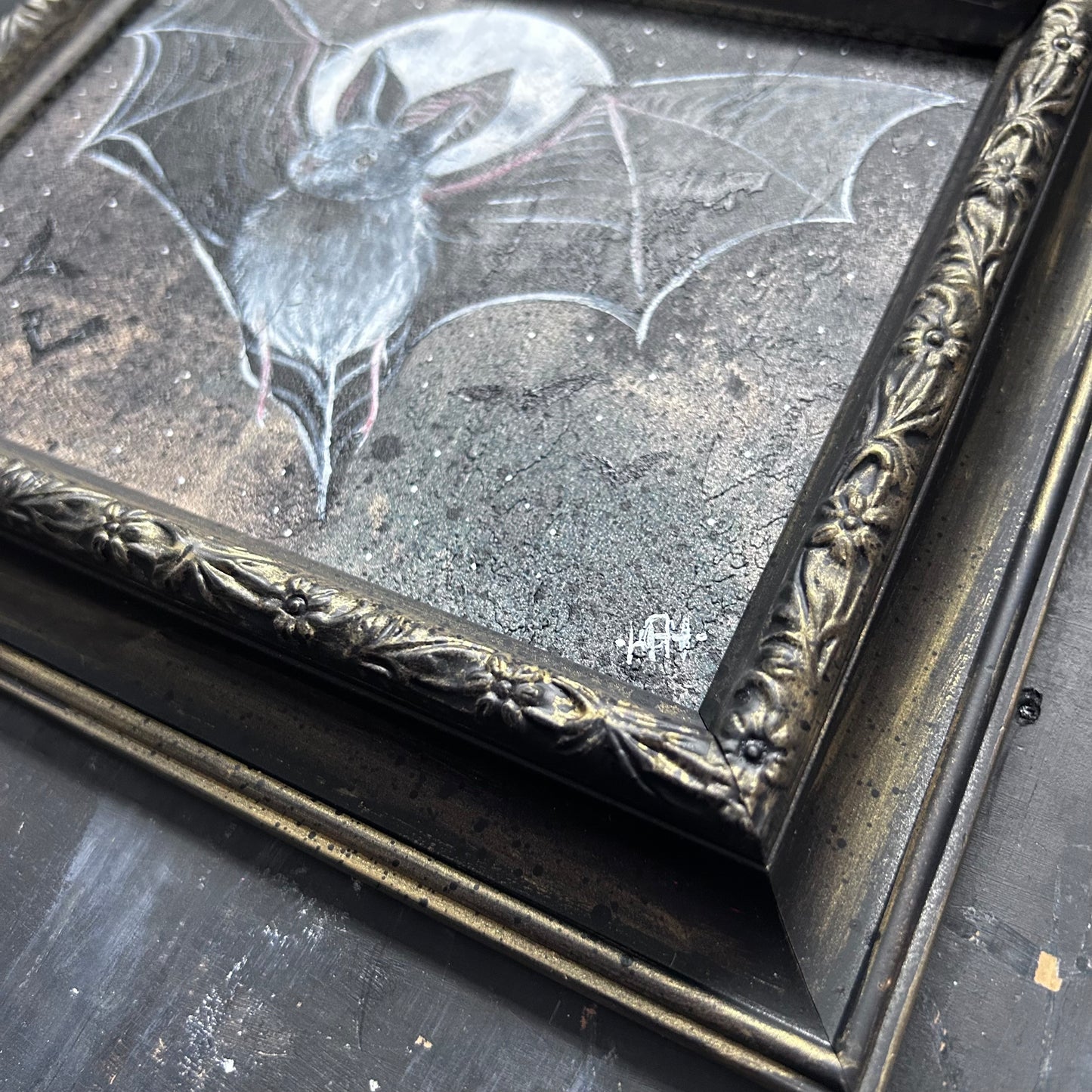 Original Framed Acrylic Painting - Bat