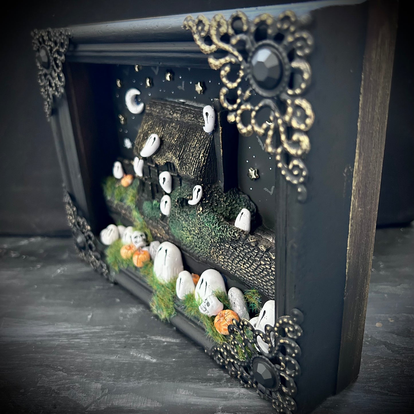 SALE (was £100) Three Dimensional Box Frame - Haunted Cottage