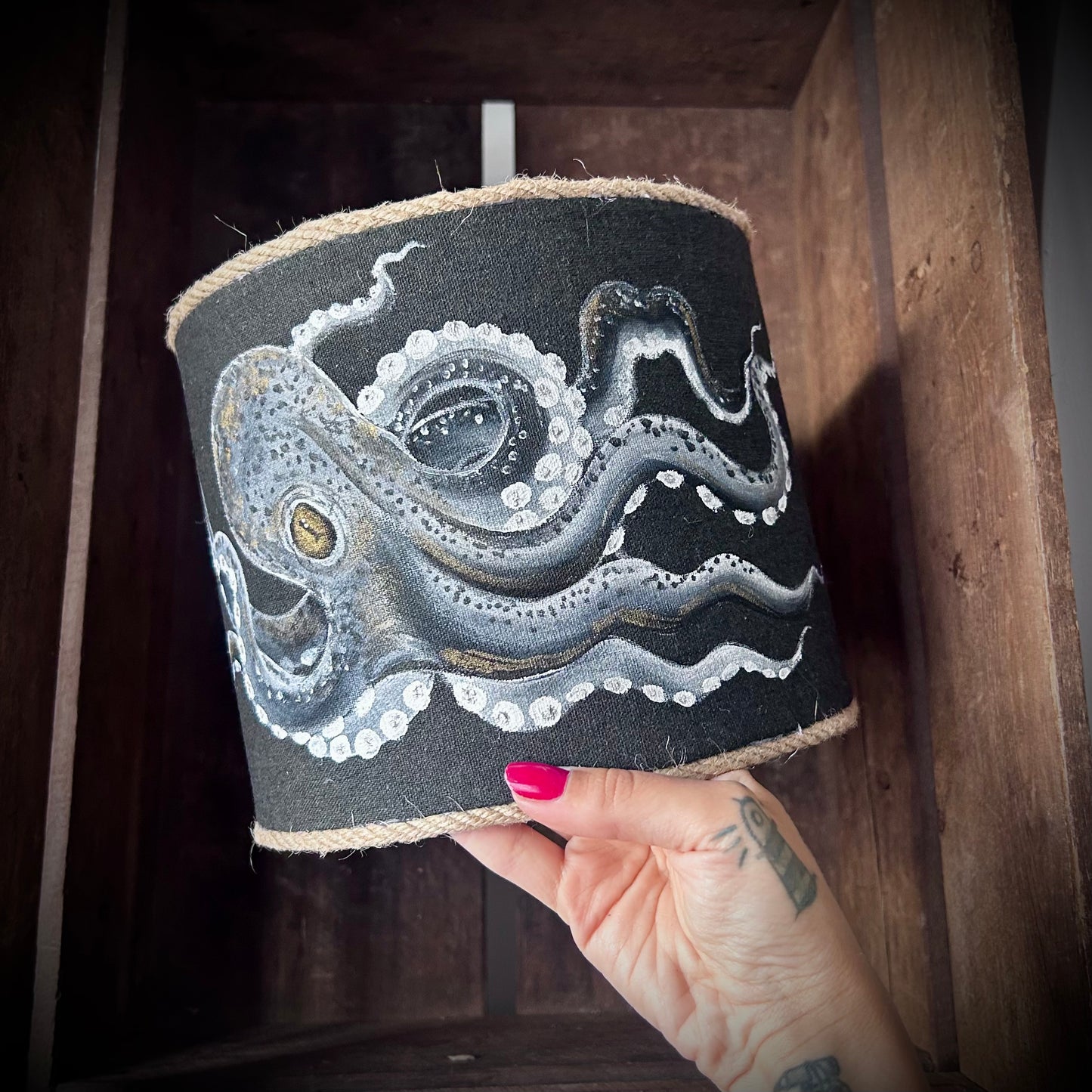 Hand Painted Ceiling Light Shade | Octopus | Lampshade | Lamp | Art | Home Decor | Soft Furnishings
