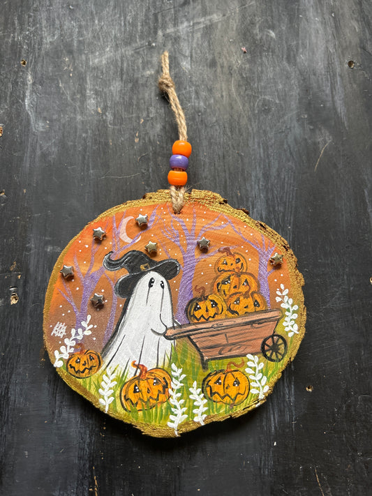 Large Hand Painted Wood Slice