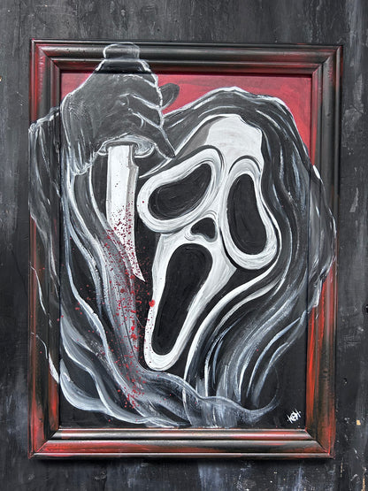 Original Framed Acrylic Painting   - Ghostface - Scream