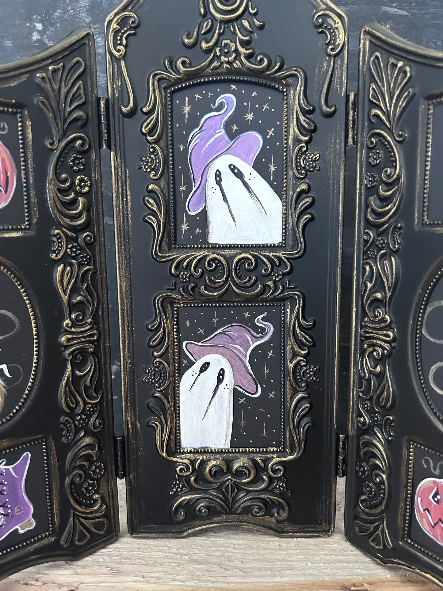 Original Framed Painting - Witchy Triple Frame