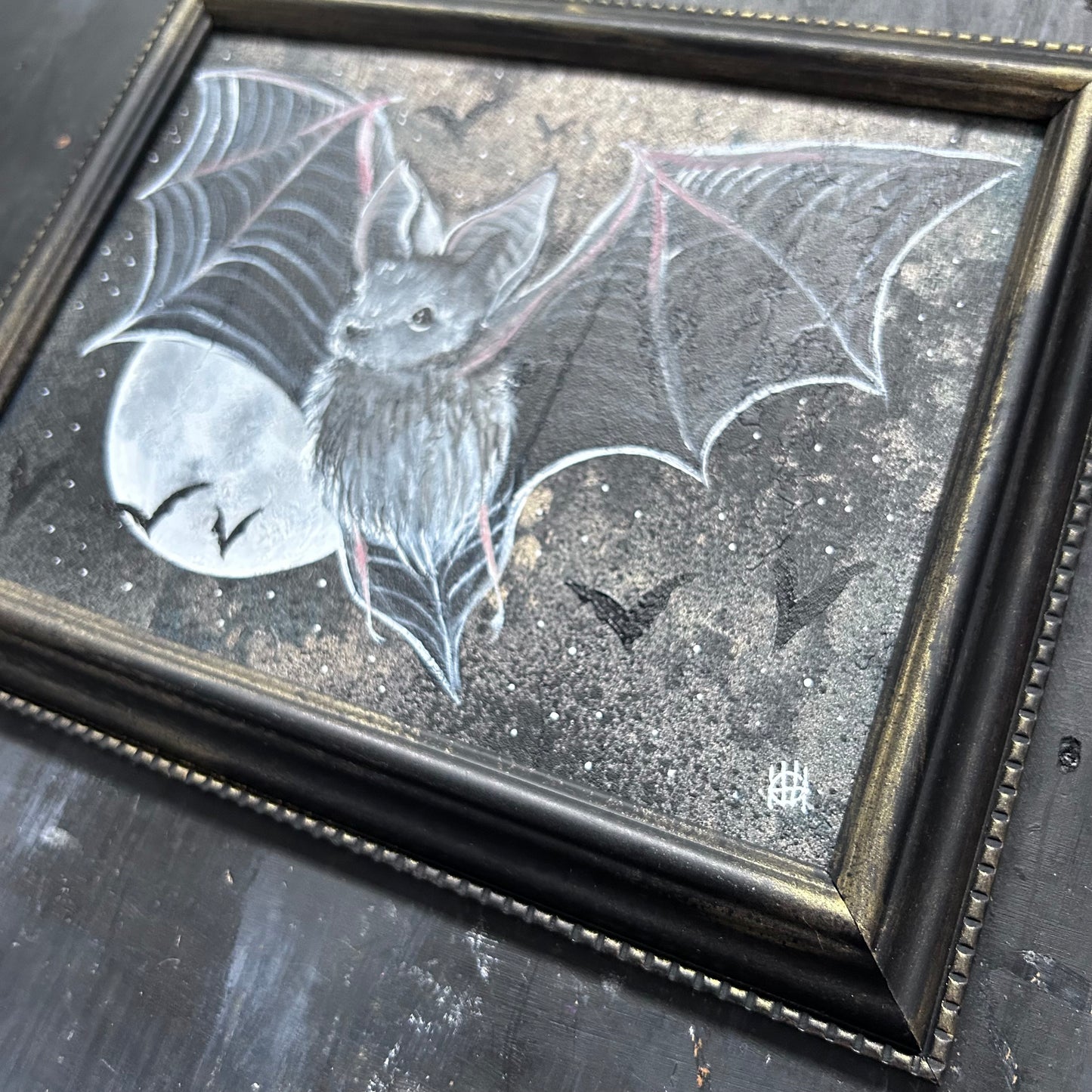 Original Framed Acrylic Painting -  Bat
