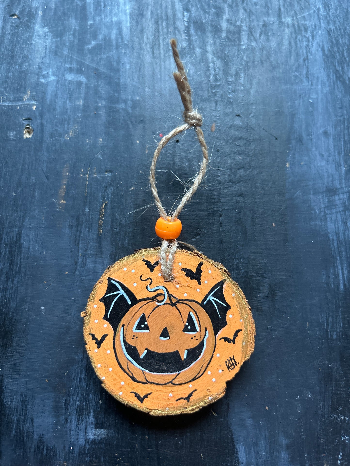 Small Hand Painted Wood Slice