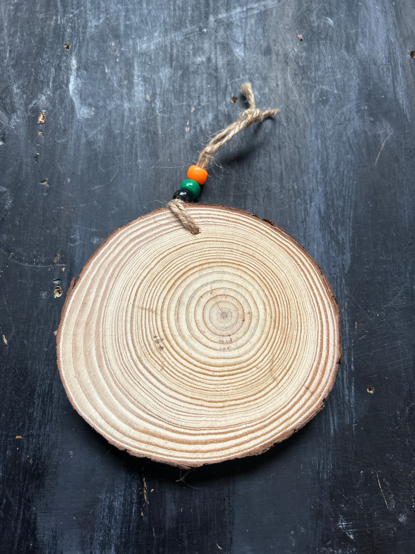 Large Hand Painted Wood Slice