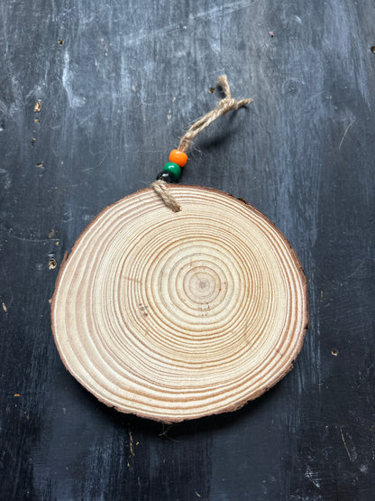 Large Hand Painted Wood Slice