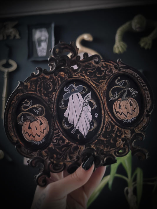 Original Framed Acrylic Painting  -  Witchy Ghost