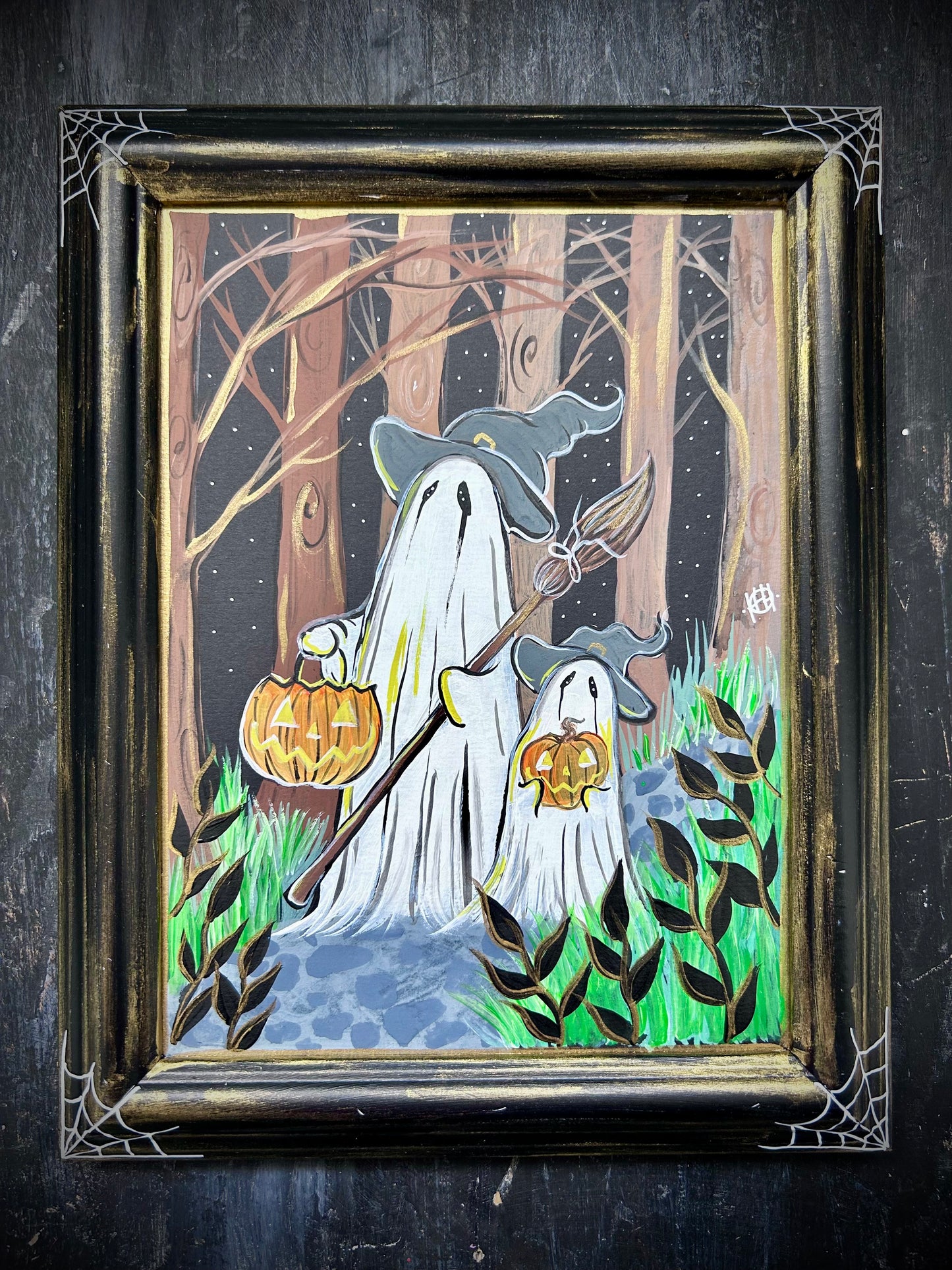 Original Framed Acrylic Painting - Witchy Woods