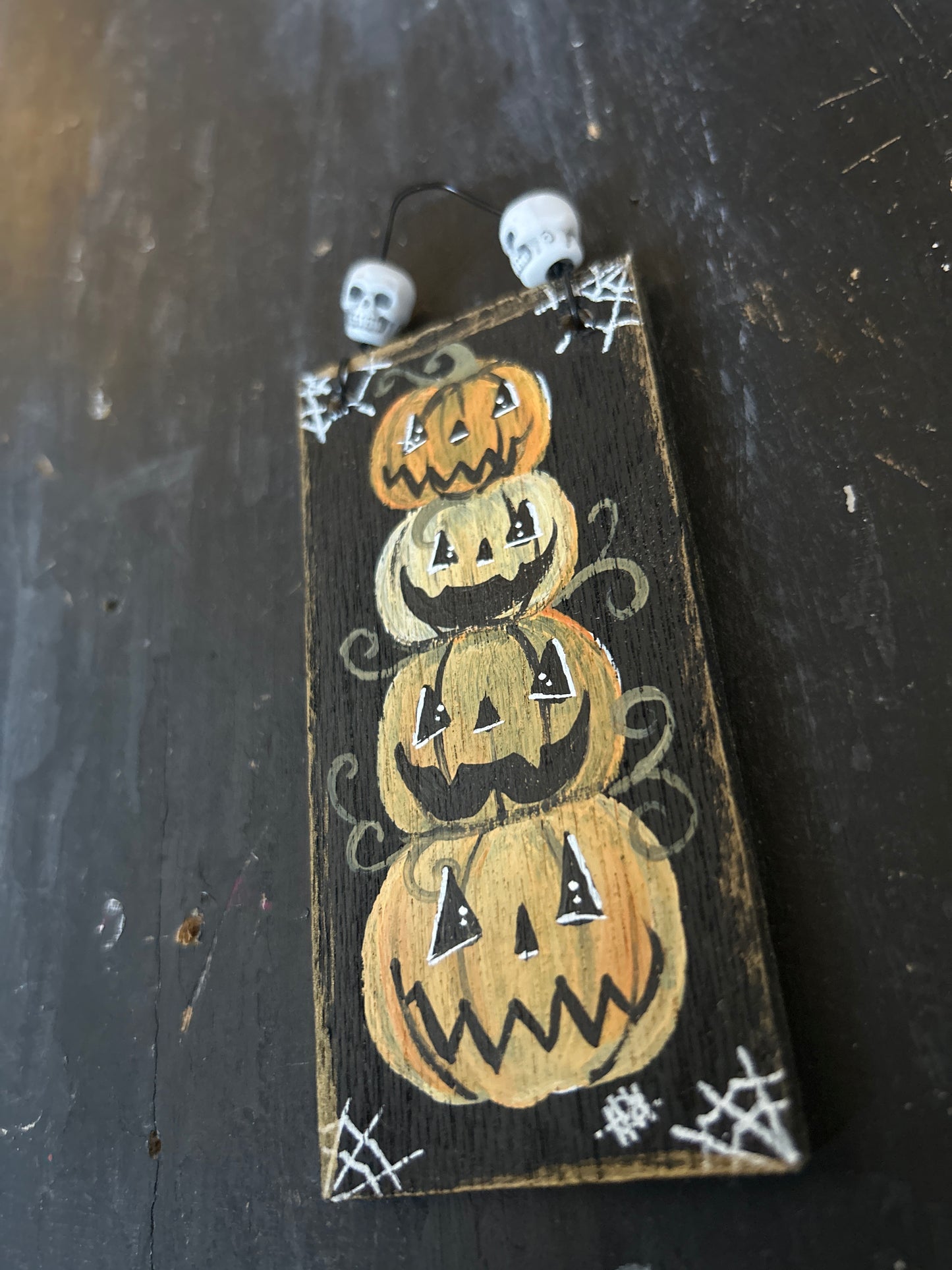 Mini Hand Painted Plaque - Pumpkins