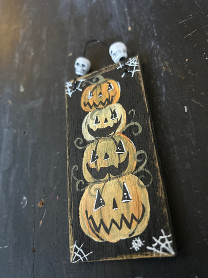 Mini Hand Painted Plaque - Pumpkins