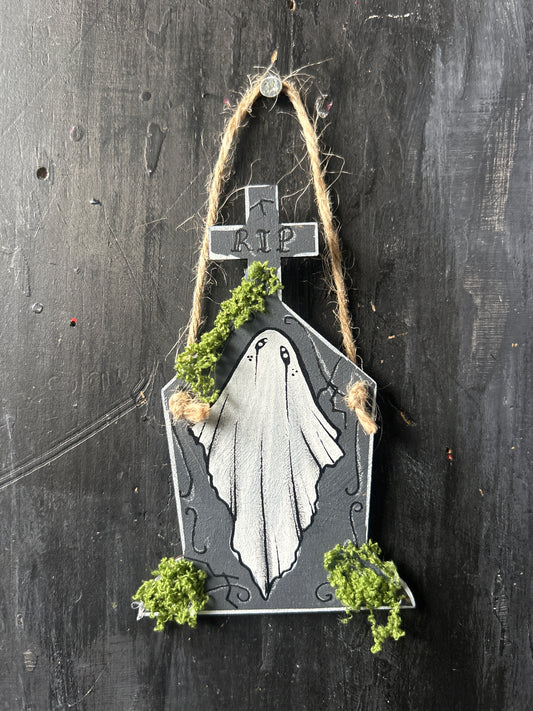 Hand Painted Tombstone Plaque