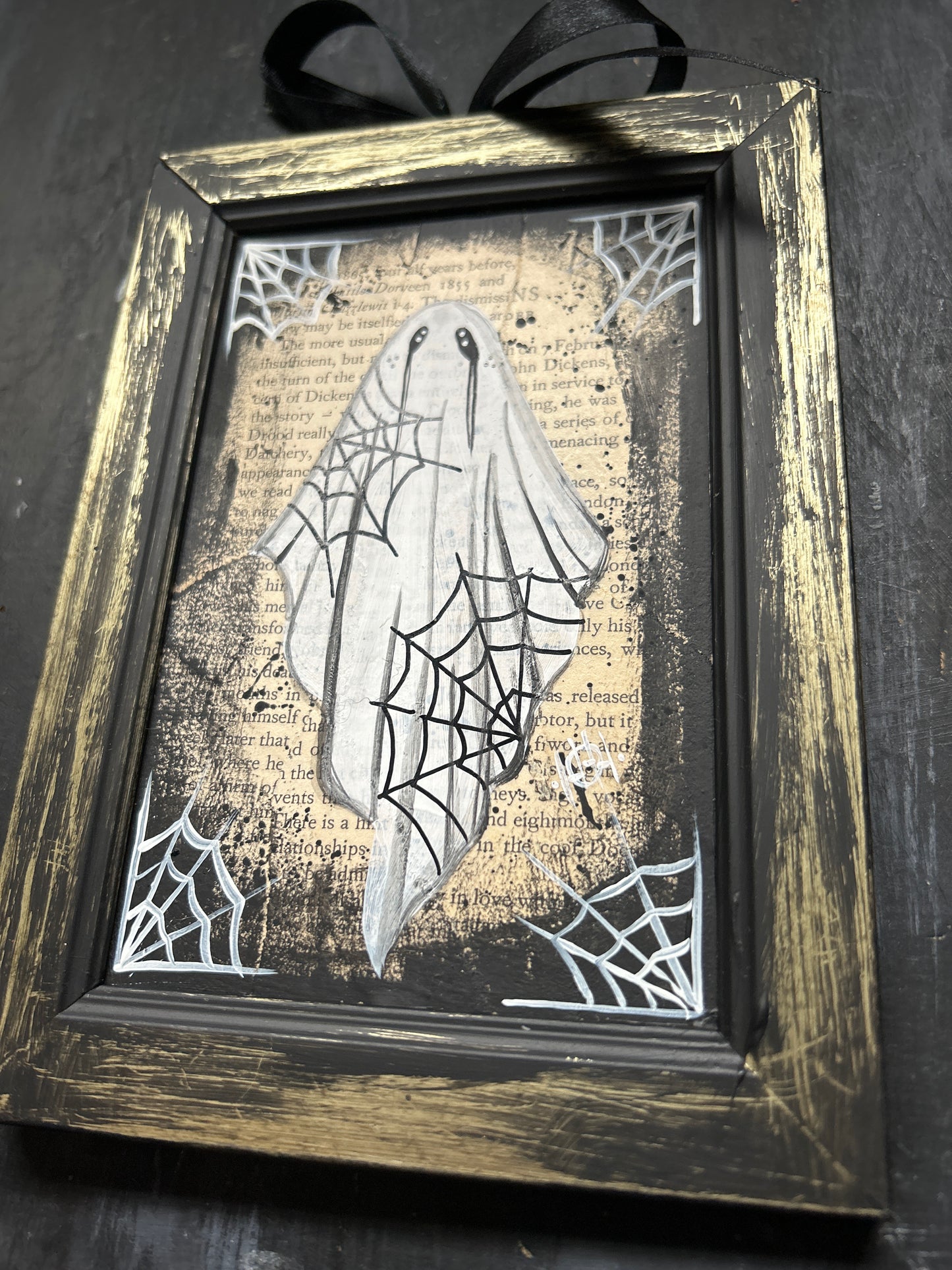 Original Framed Acrylic Painting  - Cobweb Ghost