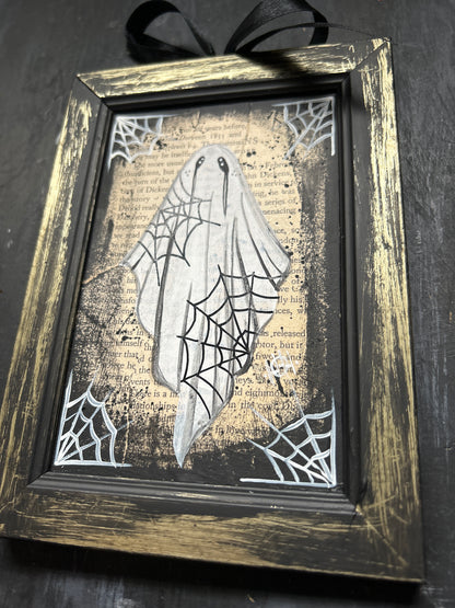 Original Framed Acrylic Painting  - Cobweb Ghost