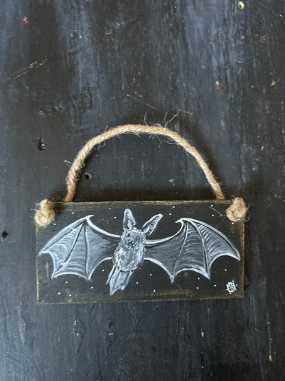 Mini Hand Painted Plaque - Bat