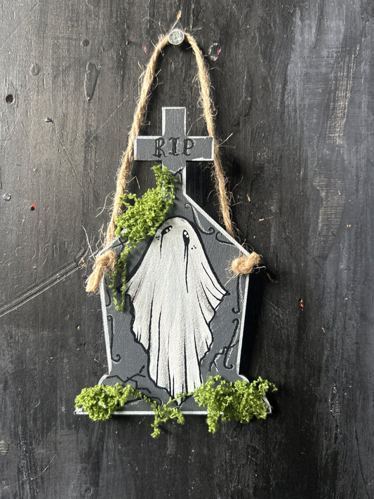 Hand Painted Tombstone Plaque