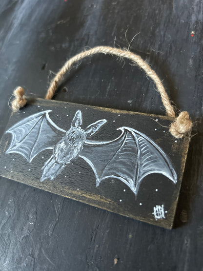 Mini Hand Painted Plaque - Bat