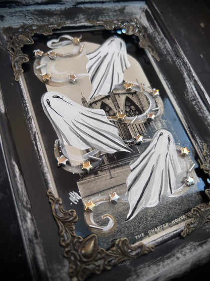 Framed Hand Painted Vintage York Chapter House Postcard