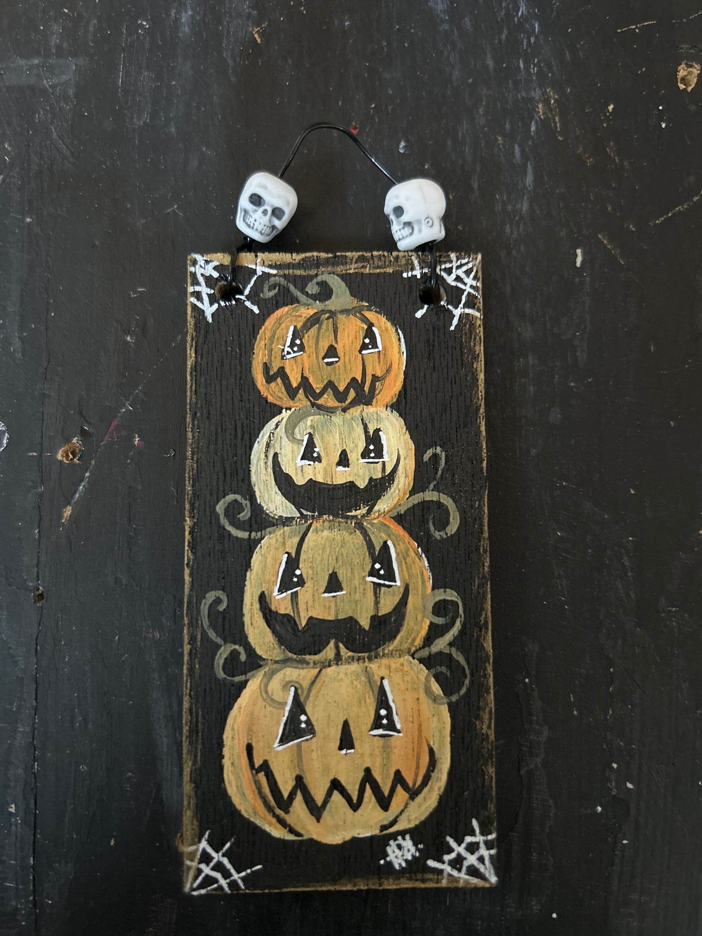 Mini Hand Painted Plaque - Pumpkins
