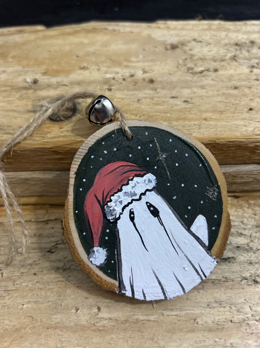 Hand Painted Creepmas Wood Slice Decoration