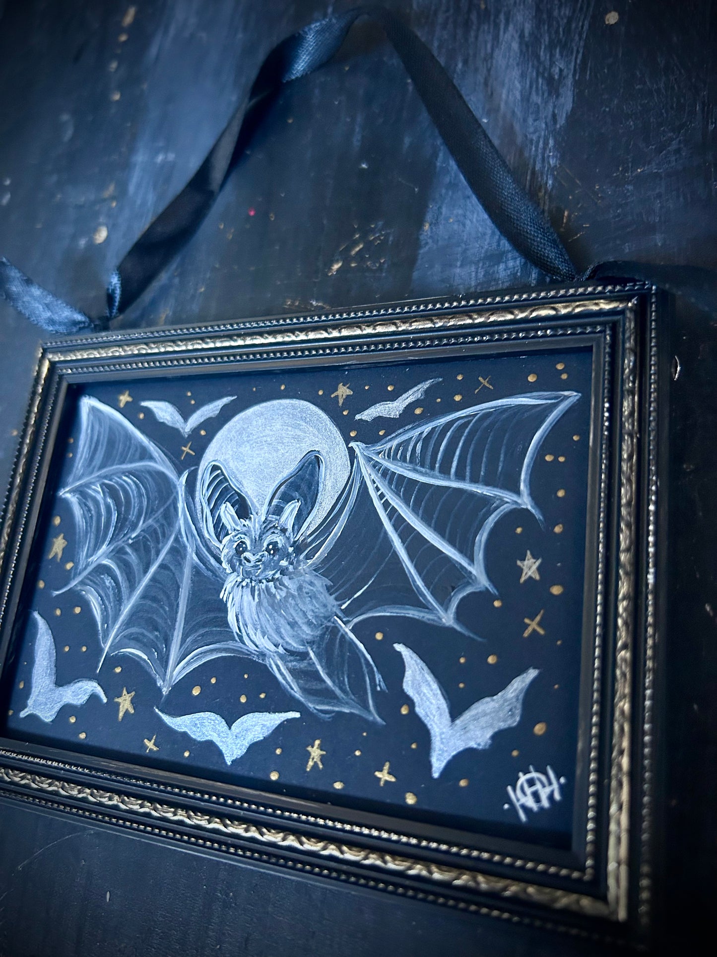 Original Framed Acrylic Painting  - Bat