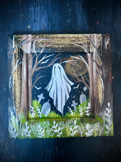 Original Framed Acrylic Painting  - Ghost