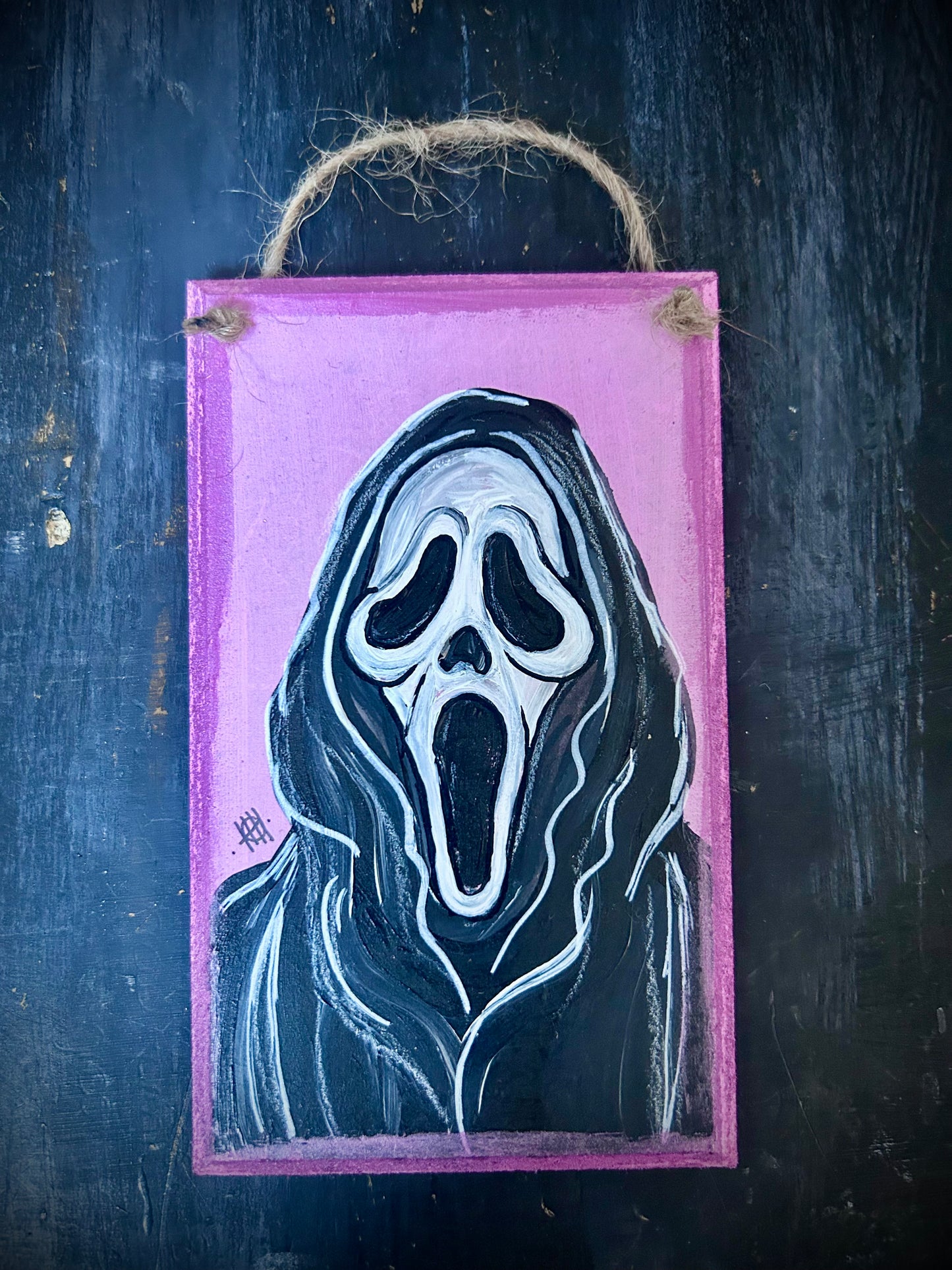 Original Framed Acrylic Painting on Plaque - Ghostface - Scream