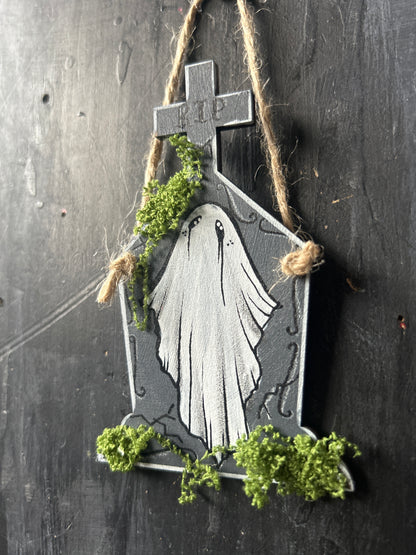 Hand Painted Tombstone Plaque