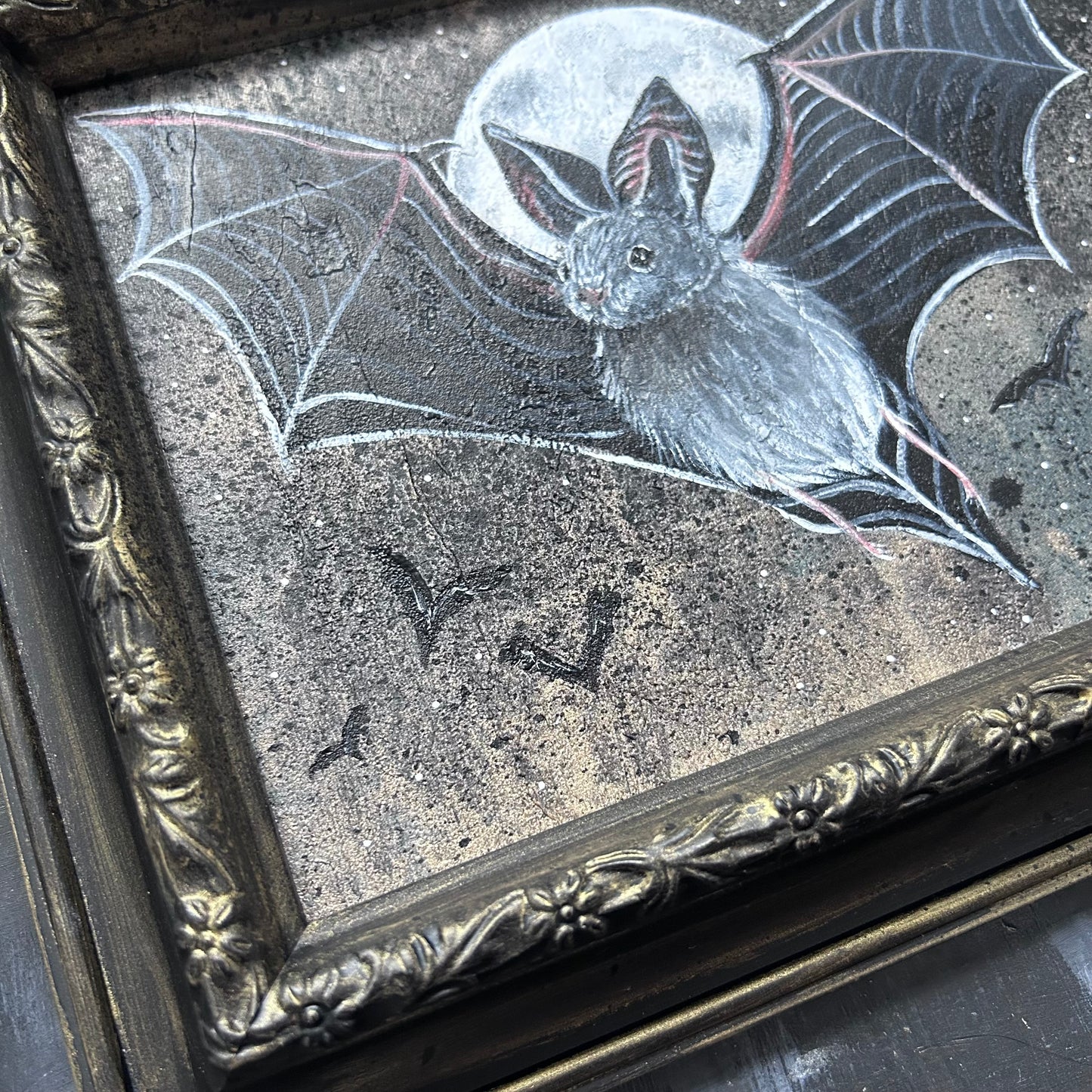 Original Framed Acrylic Painting -  Bat