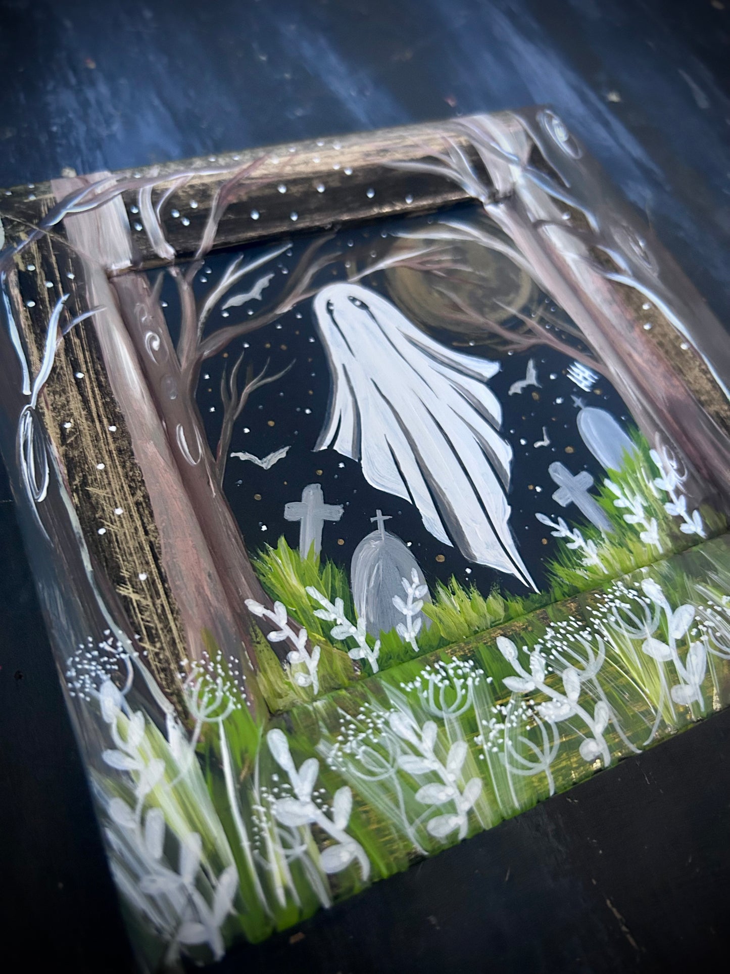 Original Framed Acrylic Painting  - Ghost
