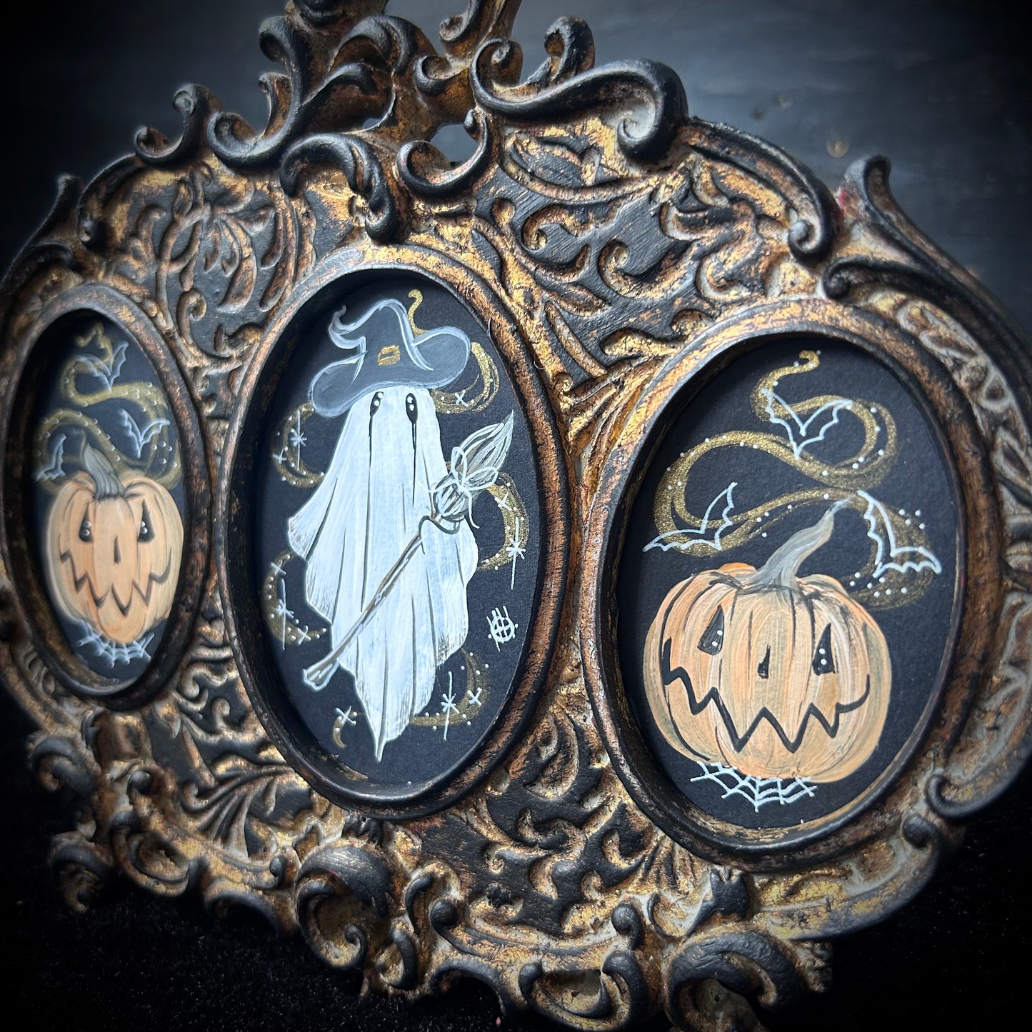 Original Framed Acrylic Painting  -  Witchy Ghost