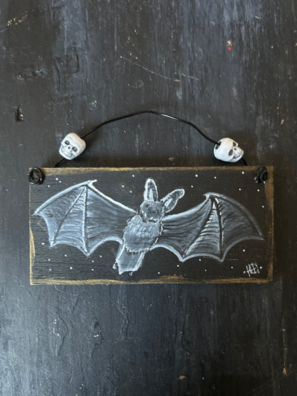 Mini Hand Painted Plaque - Bat