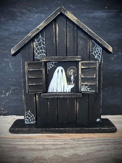 Original Framed Painting - Haunted Cabin