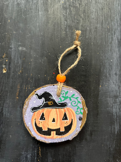 Small Hand Painted Wood Slice