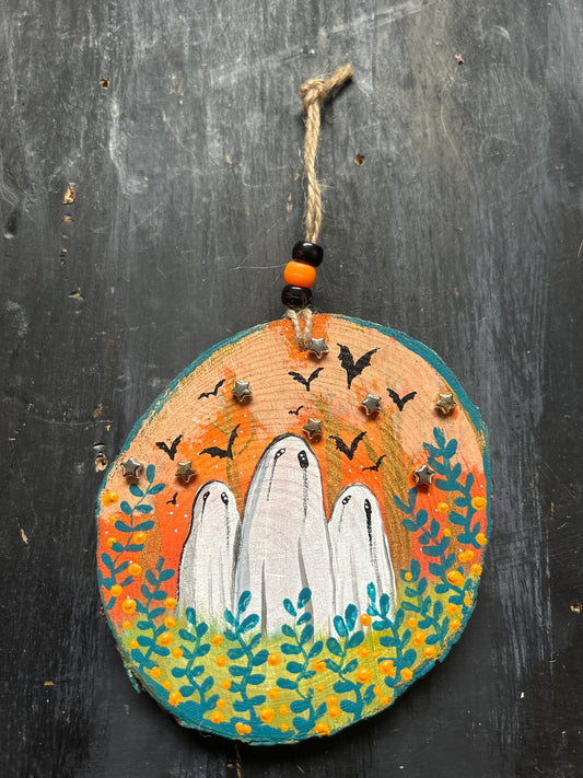 Large Hand Painted Wood Slice