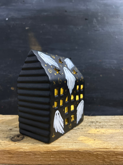 Hand Painted Creepmas Ceramic Led House