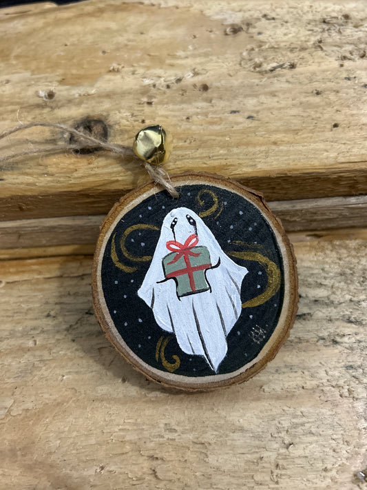 Hand Painted Creepmas Wood Slice Decoration