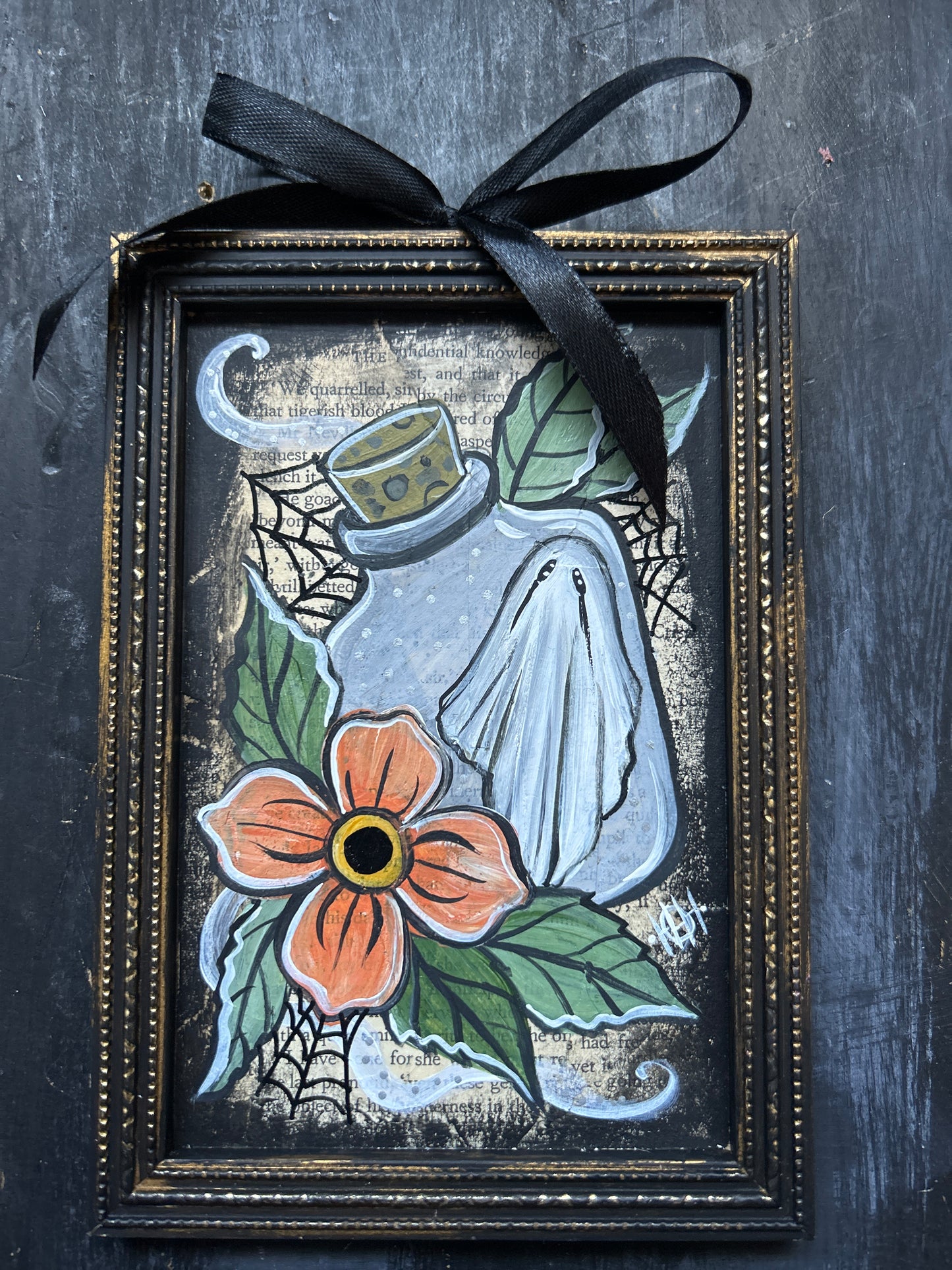 Original Framed Acrylic Painting  -  Potion Bottle Ghost
